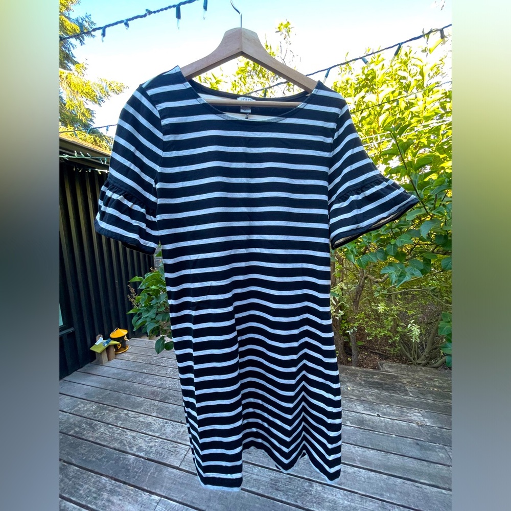 Black & White Striped Knit Dress